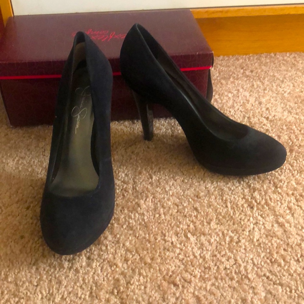 Jessica Simpson Black Suede Pumps Size 8.5
